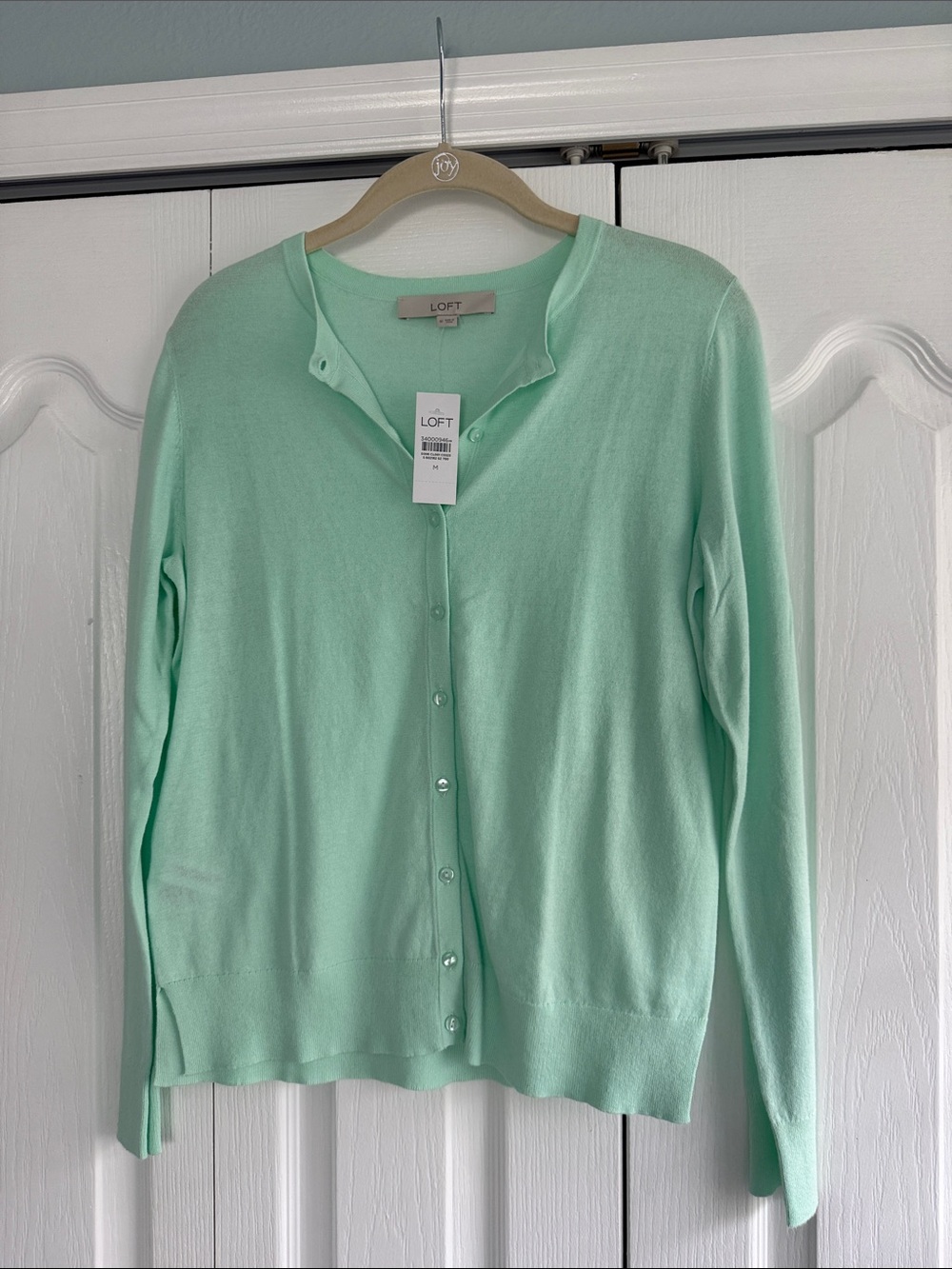 LOFT Mint Green Lightweight Button-Up Cardigan